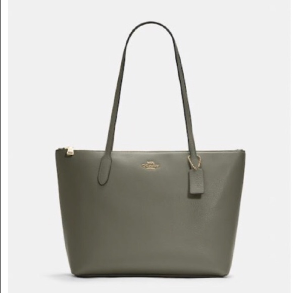 NWT Coach Shoulder Bag Green Military Olive Medium Size